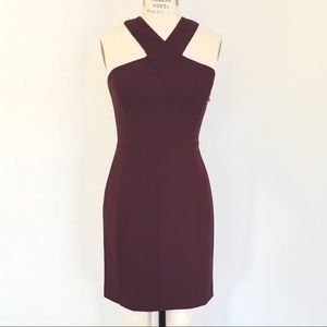 Elizabeth and James dark plum red cutout dress- 8